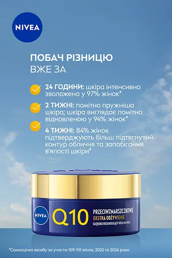 Крем нічний Відновлюючий проти зморщок NIVEA Q10 Інтенсивне живлення 50 мл - фото 3