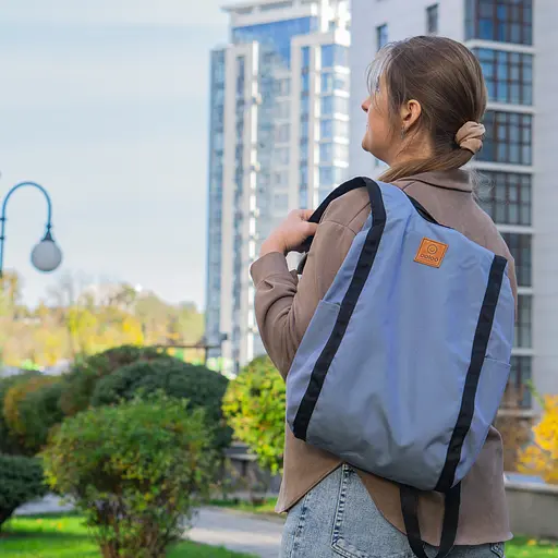 Рюкзак-антивор OOLOO Капля 45х27х14 см, светло-синий 861/414 - фото 9