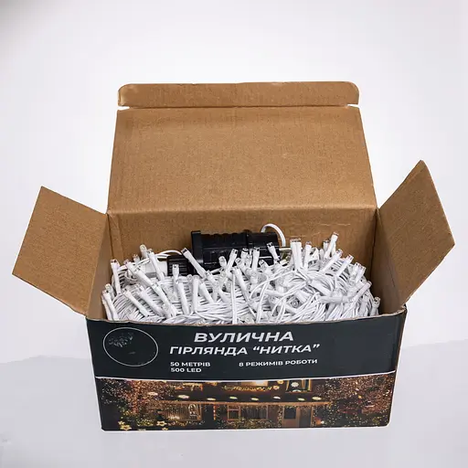 Новорічна гірлянда Різдвяна фея вулична GarlandoPro 50 м 500 LED 8 режимів роботи білий провід Білий CF500L50MWW - фото 6