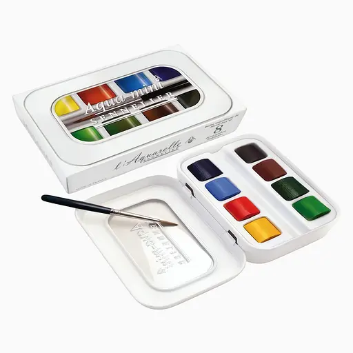 Набір акварельних фарб Sennelier Aqua-mini, 8 кольорів, кювета +1 пензлик - фото 3