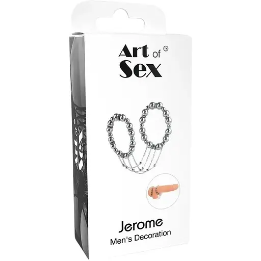 Сексуальное украшение на пенис и машонку Art of Sex Jerome серебро - фото 4