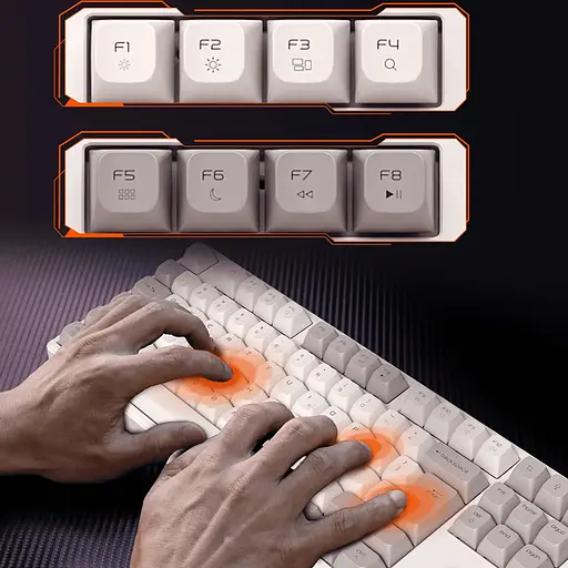 Механическая беспроводная клавиатура MEETION MK14 з RGB подсветкой белая - фото 18