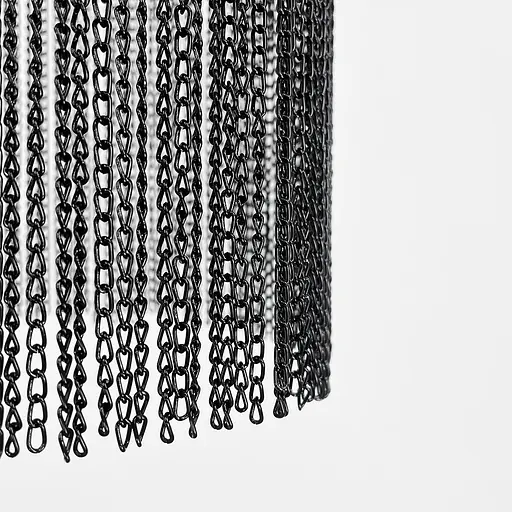 Подвес в черном хромированном корпусе с металлическими цепочками | Line F | Арт. MJ190/1 BK - фото 5