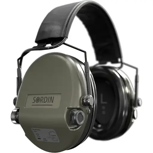 Активные наушники Sordin Supreme MIL AUX SFA с верхним держателем зеленые - фото 2
