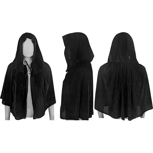 Плащ Черный бархат короткий - фото 3