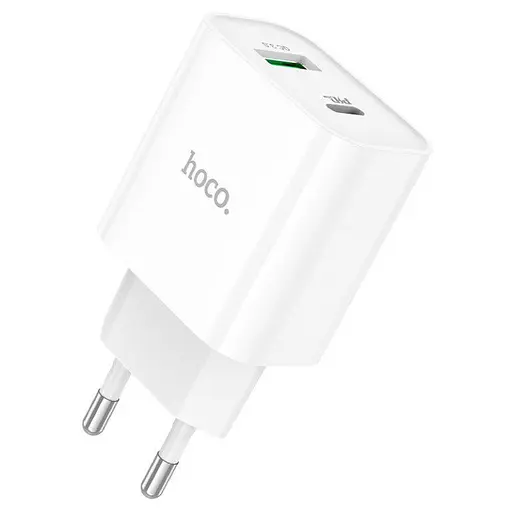 Сетевое зарядное устройство для Hoco C80A Plus Rapido PD20W+QC3. 0 charger белый - фото 1