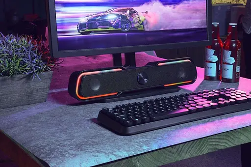 Акустична система 2.0 HP DHE-6002 3.5 мм + USB 6 Вт Sound Bar LED RGB - фото 7