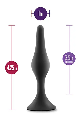 Анальна пробка Anal Adventures Platinum Beginner Plug Medium 108 cm (чорний) - фото 4