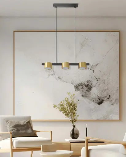 Подвесной светильник, люстра над столом, барной стойкой Goldlux 327321 Mirella GX53 3x6W 4000K 660Lm IP20 Золотой - фото 2