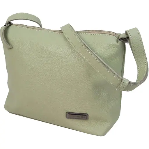 Женская кожаная наплечная сумка Borsacomoda салатовая sum0028728 - фото 1