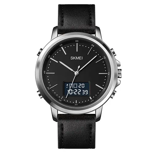 Чоловічий спортивний наручний годинник Skmei 1652 (Сріблясті з чорним)