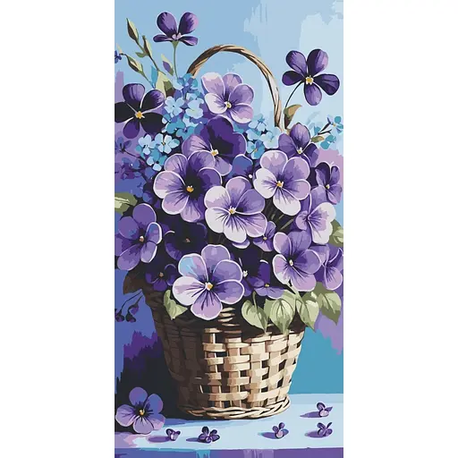 Картина по номерам "Фиалки в корзине" Art Craft 13089-AC 40х80 см - фото 1