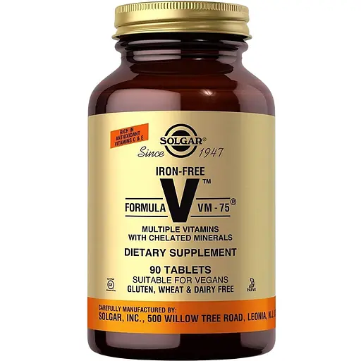 Мультивитамины Solgar Iron-Free Formula VM-75, 90 таблеток - фото 1