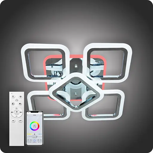 Люстра светодиодная 517 Light 3color с пультом 90Вт Хром (01846) - фото 1