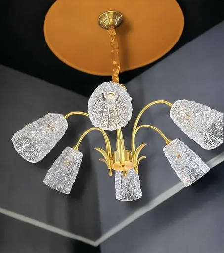 Светодиодная люстра Колокола 5016 (Золотая) на 6 плафонов