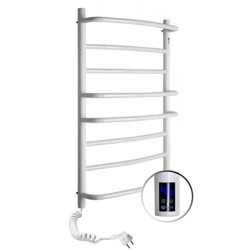 Рушникосушка електрична біла NAVIN Омега 530х800 (ліва) сенсор з таймером - фото 1