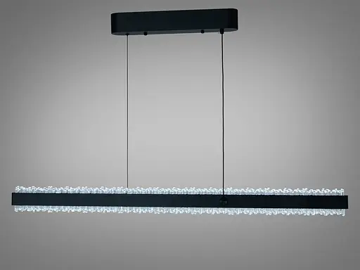 Світлодіодна підвісна люстра Romin чорна 52 Вт кристали - фото 2