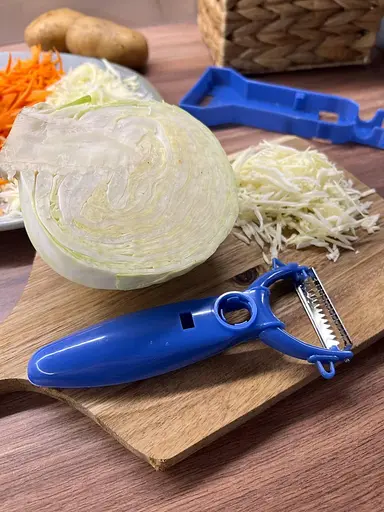 Шинковка для капусты нож для нарезки овощей соломкой и корейской морковки с подставкой «Принцесса кухни», Kitchette Коричневый 86802 - фото 5