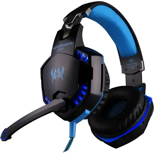Геймерские наушники Kotion Each G2000 Pro Gaming с подсветкой черно-синие - фото 2