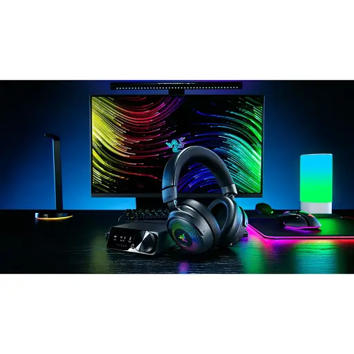 Гарнитура игровая Razer Kraken V4 Pro mini-jack/USB-A/BT/WL RGB черная - фото 2