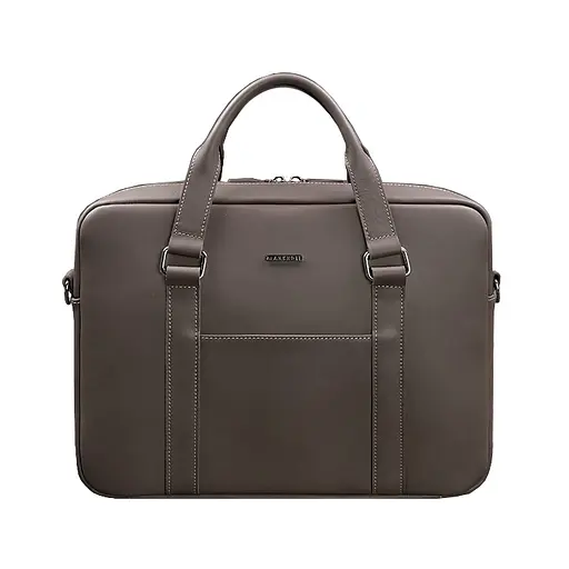 Шкіряна сумка для ноутбука і документів темно-бежева - фото 8