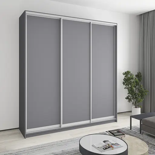 Шкаф-купе трехдверный MebelStar Стандарт AL 3ДСП 220x45x240 см Антрацит (MBS-1814)