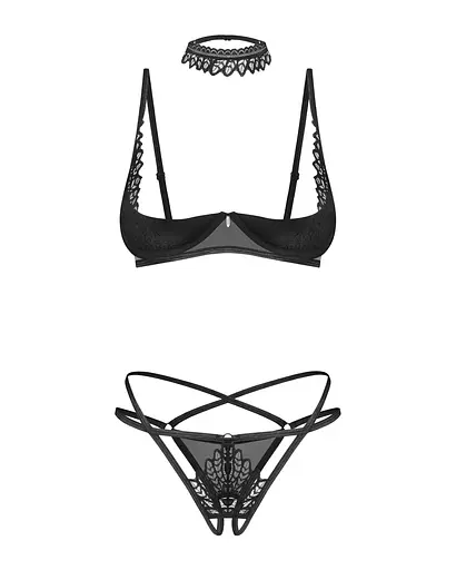 Комплект Obsessive Donarella XL/2XL чорний - фото 6