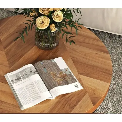 Журнальный столик Costway Leo с металлическим основанием в стиле Loft - фото 3