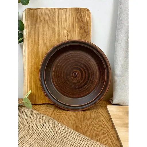 Тарілка 24 см керамічна (глиняна) Гладка