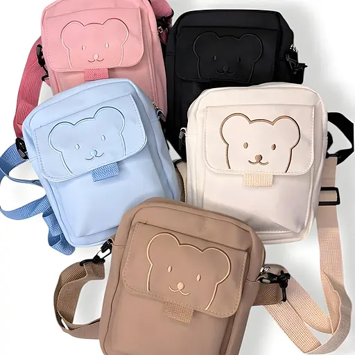 Детская сумка кросс-боди Мишка Тедди в корейском стиле 22х16х6 см белая (25-578) - фото 2