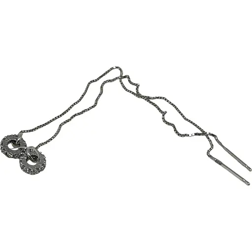 Срібні сережки-протяжки Qvaliz з фіанітами. 9020492OR