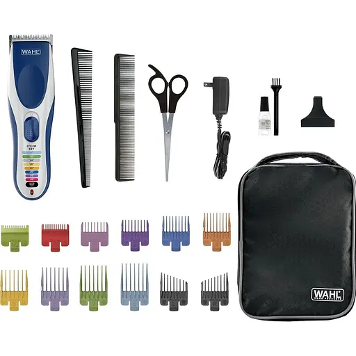 Набор для стрижки Wahl Color Pro Cordless, сеть акум., расческа, ножницы, сталь, синий - фото 2