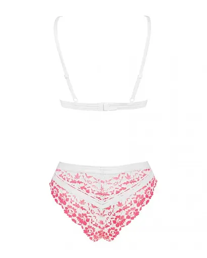 Комплект білизни Obsessive Bloomys S/M рожевий - фото 6