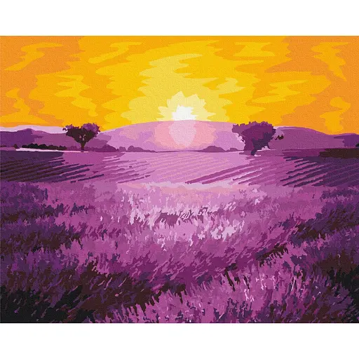 Картина по номерам Восход солнца над лавандой Brushme 40x50 см разноцветная 000276801
