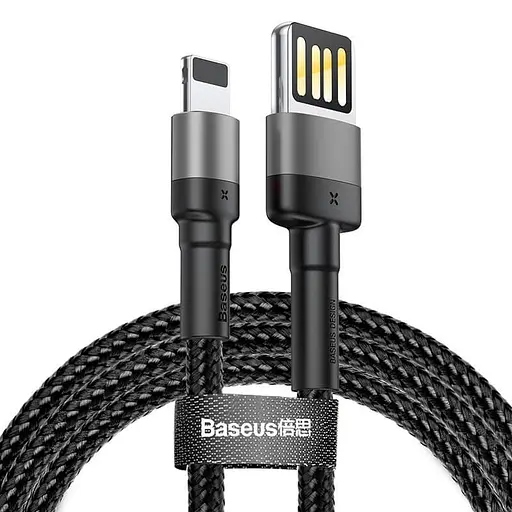 Кабель Baseus Lightning Cafule Cable (special edition) симетричний 2 метри 1.5 A (CALKLF-HG1) чорний - фото 1