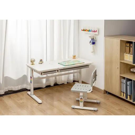 Стол компьютерный 2E CE301K-MECHANIC, регулировка высоты, механика, 54/76х120x60 см, белый - фото 13