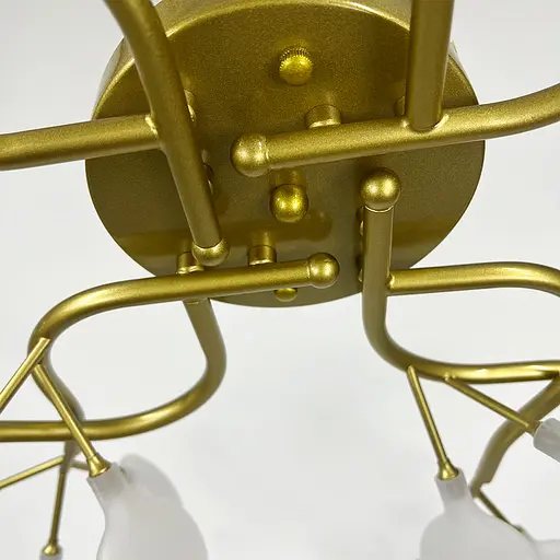 Люстра стельова з пелюстками на 28 ламп в золотистому корпусі | Line F | Арт. N686/28C стельова GD FR - фото 3