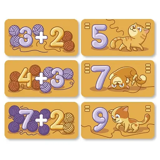 Настільна навчальна гра Муркітливе додавання 360074, 63 картки - фото 6