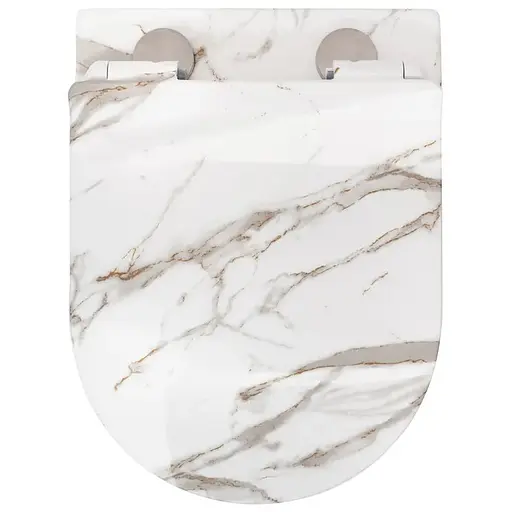 Подвесной унитаз Rea Carlos Slim lava shiny мрамор REA-C0536, Мрамор - фото 6