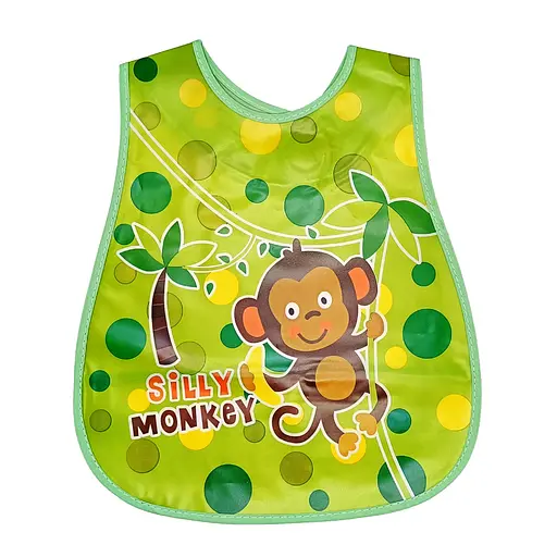 Слинявчик клейончастий "Silly monkey" Mega Zayka MGZ-0605-17 на липучці - фото 1