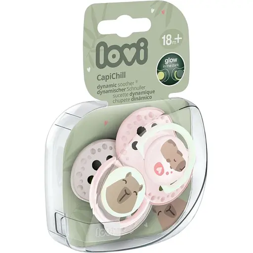 Пустышка силиконовая динамическая LOVI CapiChill 18+ месяцев 2 шт. розовая (22/934girl) - фото 4