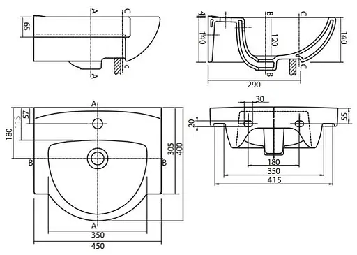 Раковина мебельна Kolo Freja 45x40 L72945000 - фото 2