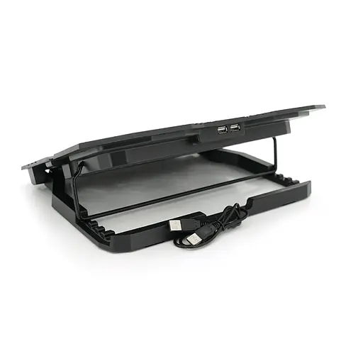 Підставка під ноутбук IceCoorel K5, 10-15", 1*125mm 1400±10% RPM + 4*70mm 2500±10%RPM, корпус пластик+алюміній, 2xUSB2.0, 365x297x30mm, Blue,Box, Q18 - фото 3