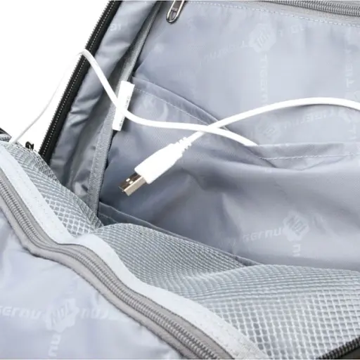 Рюкзак міський Tigernu T-B3319 25л з відсіком для ноутбука до 15.6" та USB Silver Grey (18195) - фото 6