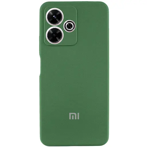 Чохол Lakshmi Silicone Cover Full Camera AA with logo для Xiaomi Redmi 13 4G/Poco M6 4G Зелений/Dark green
