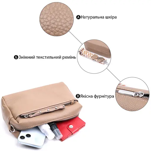 Кожаная женская сумка Vintage 22.5х13х9 см sum0026598 - фото 4