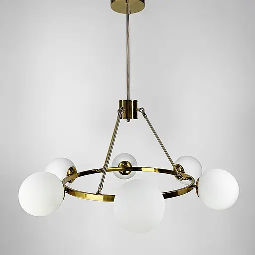 Люстра Hayes Round на 6 плафонів у латунному корпусі Line.F GC 19/6 AB - фото 5