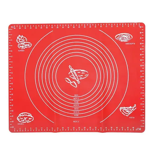 Силіконовий килимок для розкочування тіста 45х64 см, A-plus Червоний 84418 - фото 1