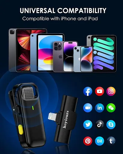 Бездротовий мікрофон Hoyiours для iPhone iPad, Plug-Play iPhone - фото 8