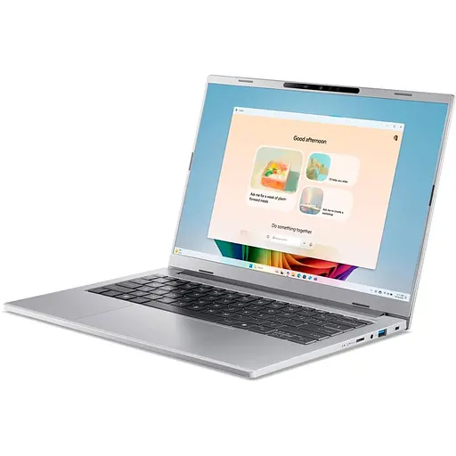 Ноутбук ACER Aspire 14 AI A14-53M-7898, (NXJLHEX003), процесор Intel Core Ultra 7 256 В (до 4,8 ГГц), 14-дюймовий WUXGA-дисплей, 16 ГБ, SSD 512 ТБ, відеокарта Pure Silver - фото 4